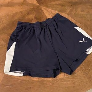 Navy puma soccer shorts